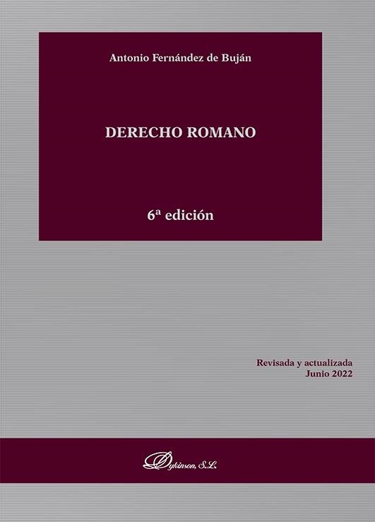 DERECHO ROMANO | 9788411223225 | FERNÁNDEZ DE BUJÁN, ANTONIO | Llibreria La Gralla | Llibreria online de Granollers