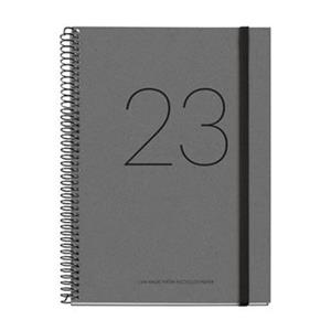 AGENDA 2023 MIQUELRIUS RECYCLED GRIS A5 SV CATALA | 8422593344002 | Llibreria La Gralla | Llibreria online de Granollers