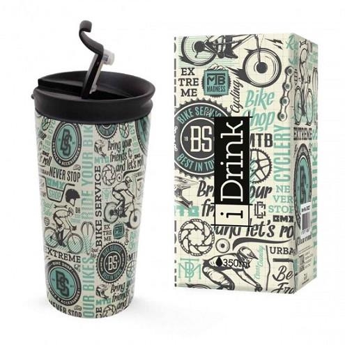 TASSA TÈRMICA IDRINK 350ML BICICLETES | 8057711465637 | ID0227 | Llibreria La Gralla | Llibreria online de Granollers