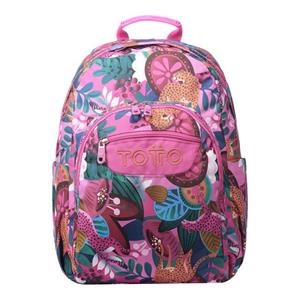 MOTXILLA TOTTO ACUARELES LLEOPARD I FLORS | 7704758626019 | MA04ECO021-2220N-8IV | Llibreria La Gralla | Librería online de Granollers