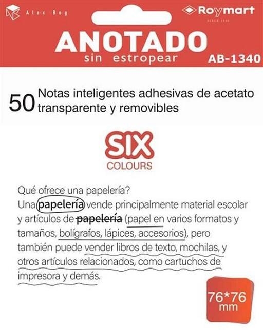 NOTES INTELIGENTS 50 UNITATS ACETAT TRANSPARENT | 843123418483 | Llibreria La Gralla | Librería online de Granollers