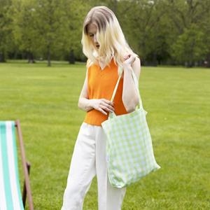 TOTE BAG LIME GREEN GINGHAM | 5060561604616 | KIND BAG | Llibreria La Gralla | Librería online de Granollers