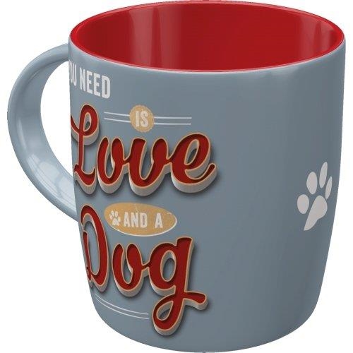 TASSA CERAMICA ALL YOU NEED IS LOVE AND A DOG | 4036113430409 | NOSTALGIC ART | Llibreria La Gralla | Librería online de Granollers