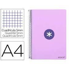 LLIBRETA ANTARTIK ESPIRAL A4 QUADRICULA T DURA 80 FULLES LILA | 8423473078192 | KB03 | Llibreria La Gralla | Llibreria online de Granollers