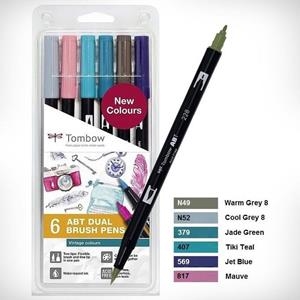 RETOLADOR 6 UN TOMBOW ABT DUAL BRUSH PENS VINTAGE COLORS | 4003198104839 | ABT-6P-5 | Llibreria La Gralla | Llibreria online de Granollers