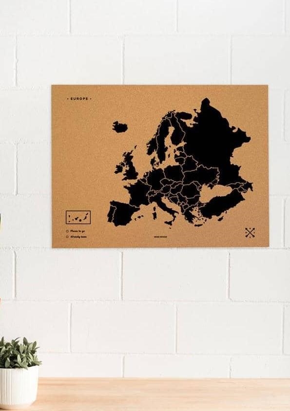 WOODY MAP NATURAL EUROPE 90 X 60 CMS. COLOR NEGRE | 8436563401497 | MISS WOOD | Llibreria La Gralla | Llibreria online de Granollers