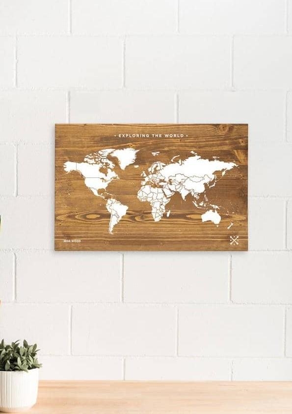 WOODY MAP WOODEN EDITION 60X40 COLOR BLANC | 8436563404306 | MISS WOOD | Llibreria La Gralla | Llibreria online de Granollers