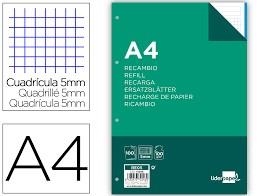 PAPER A4 QUADRICULA 4MM 4 FORATS 80 GR 100 FULLS | 8423473471160 | 47116 | Llibreria La Gralla | Librería online de Granollers