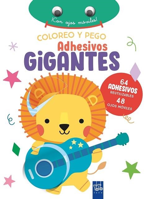 COLOREO Y PEGO ADHESIVOS GIGANTES. LEÓN | 9788408266389 | YOYO | Llibreria La Gralla | Librería online de Granollers