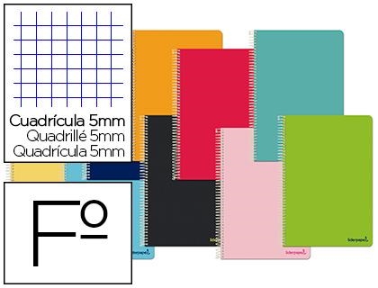 LLIBRETA FOLI LIDERPAPEL QUADRICULA ESPIRAL 80F 5X5 75 GR | 8423473098671 | 09867 | Llibreria La Gralla | Librería online de Granollers