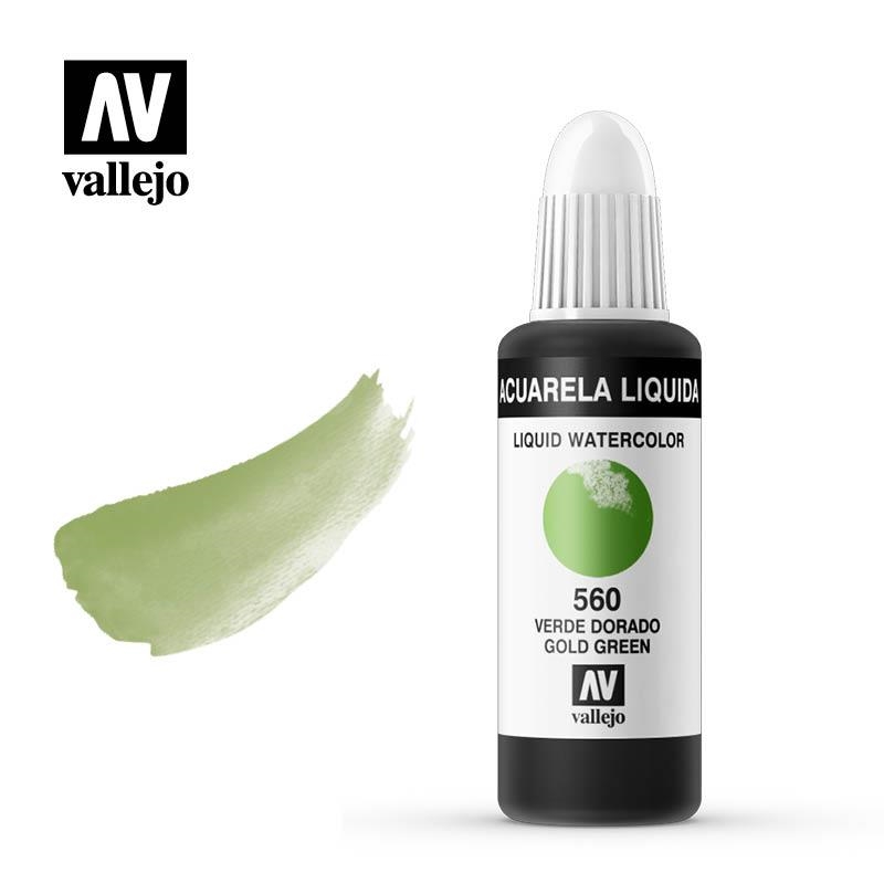AQUAREL. LÍQUIDA VALLEJO 32ML 560-VERD DAURAT | VAL335607 | 335607 | Llibreria La Gralla | Librería online de Granollers