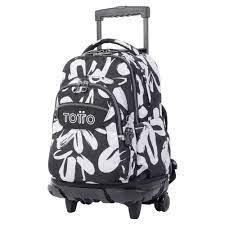 MOTXILLA TOTTO RODES MORRAL RUE BOMPER NEGRE FLORS BLANQUES | 7704758624565 | MA03ECO006-2220P-4CG | Llibreria La Gralla | Librería online de Granollers