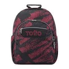 MOTXILLA TOTTO MORRAL ACUARELES NEGRE I VERMELL | 7704758727365 | MA04ECO021-2310N-5C5 | Llibreria La Gralla | Librería online de Granollers