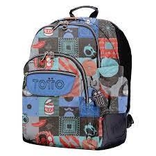 MOTXILLA TOTTO RAYOL ESTAMPAT BLAU I VERMELL | 7704758726559 | MA04ECO002-2310N-6JP | Llibreria La Gralla | Llibreria online de Granollers
