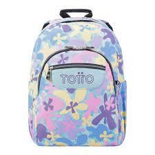 MOTXILLA TOTTO ACUARELES BLAU CLAR I FLORS | 7704758727471 | MA04ECO021-2316N-6JS | Llibreria La Gralla | Llibreria online de Granollers