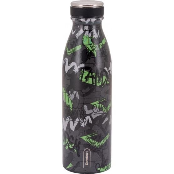AMPOLLA TERMICA SPORTANDEM 500ML NEGRA/VERDA | 8412782993647 | SPO993647 | Llibreria La Gralla | Librería online de Granollers