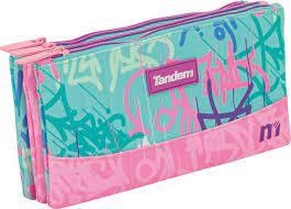 PORTATOT TANDEM TRES CREMALLERES GRAFITIT BLAU CEL | 8412782309073 | SPO309073 | Llibreria La Gralla | Llibreria online de Granollers