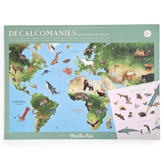 MAPA DEL MÓN AMB CALCOMANIES. TOUTU AUTOUR DU MONDE | 3575677191858 | MOULIN ROTY | Llibreria La Gralla | Librería online de Granollers