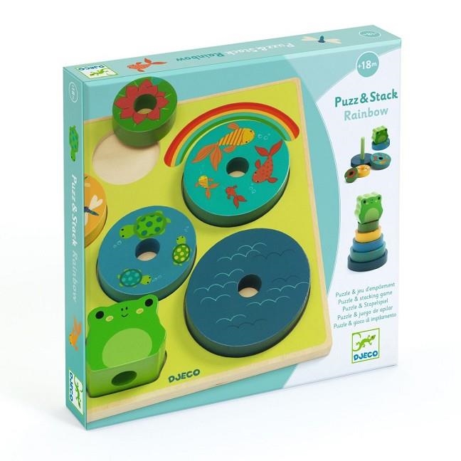 PUZZLE ENCAIXABLE I JOC D'APILAR RAINBOW | 3070900010772 | DJECO | Llibreria La Gralla | Librería online de Granollers