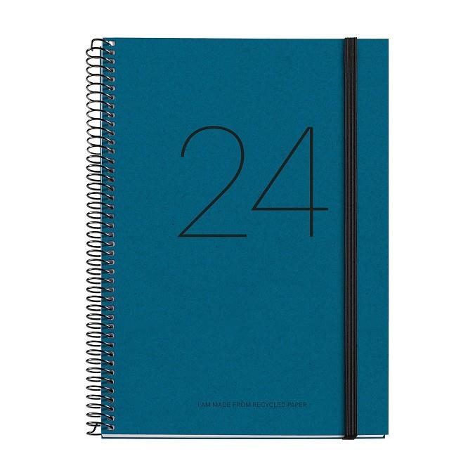 AGENDA 2024 MIQUELRIUS RECICLADA A5 DP BLAU CATALA | 8422593344439 | MR34443 | Llibreria La Gralla | Llibreria online de Granollers