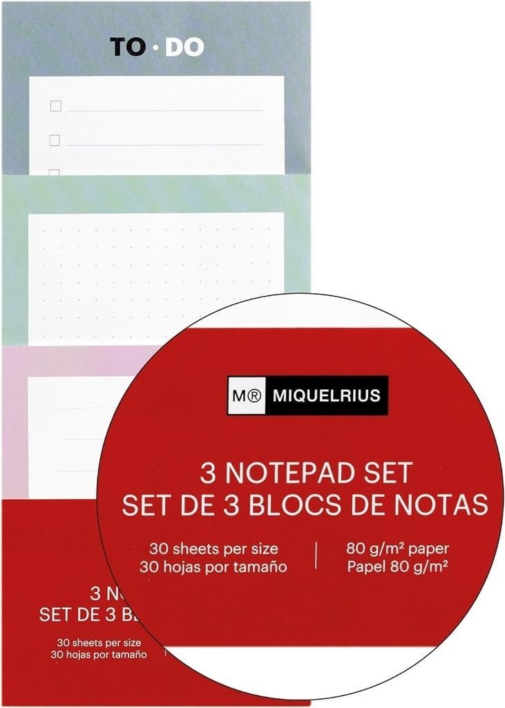 SET MIQUELRIUS 3 BLOCS TO-DO | 8422593281598 | MIQUELRIUS | Llibreria La Gralla | Llibreria online de Granollers