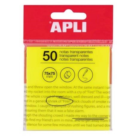 BLOC NOTES APLI TRANSLUCIDES REMOVIBLES GROC 75X75 | 8410782195696 | 19569 | Llibreria La Gralla | Llibreria online de Granollers