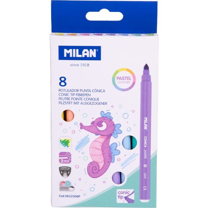 CAIXA PACK 8 RETOLADORS  MILAN PASTEL | 8411574106128 | 0612308P | Llibreria La Gralla | Llibreria online de Granollers