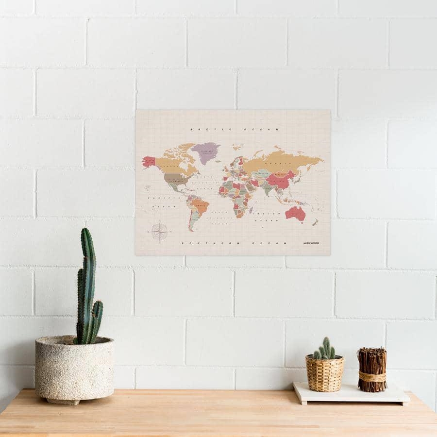 MAPAMUNDI CORCHO - WOODY MAP WATERCOLOR TROPICAL | 8436563403798 | MISS WOOD | Llibreria La Gralla | Llibreria online de Granollers