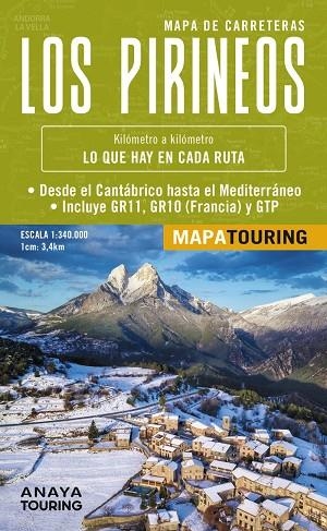 MAPA DE LOS PIRINEOS 1:340.000 -  (DESPLEGABLE) | 9788491587682 | ANAYA TOURING | Llibreria La Gralla | Llibreria online de Granollers
