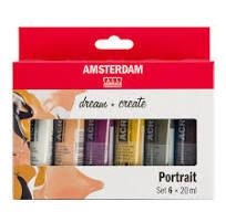 CAIXA ACRILICS 6 UN AMSTERDAM 6X20ML RETRAT | 8712079451134 | 17820502 | Llibreria La Gralla | Llibreria online de Granollers