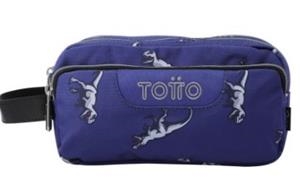 PORTATOT TOTTO  MULTIUSO AGAPEC TRES CREMALLERES BLAU DINOSAURES | 7704758859585 | Llibreria La Gralla | Librería online de Granollers