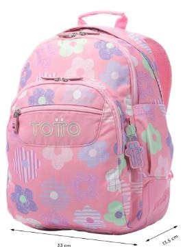 MOTXILLA TOTTO RAYOL FLORS ROSA PETITA | 7704758835824 | MA04ECO002-2416N-0KE | Llibreria La Gralla | Librería online de Granollers