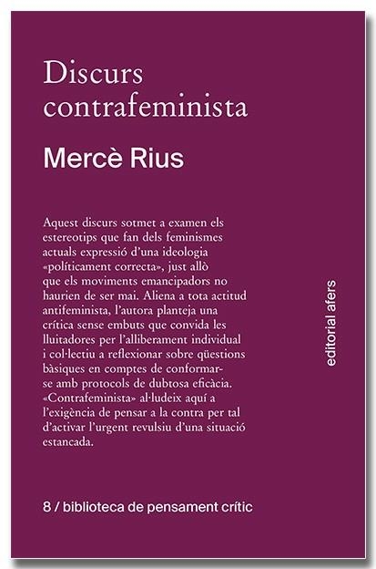 DISCURS CONTRAFEMINISTA | 9788418618758 | RIUS SANTAMARIA, MERCÈ | Llibreria La Gralla | Llibreria online de Granollers