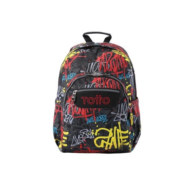 MOTXILLA TOTTO ACUARELES GRAFITTI NEGRE | 7704758864985 | MA04ECO021-2416N-6CS | Llibreria La Gralla | Llibreria online de Granollers