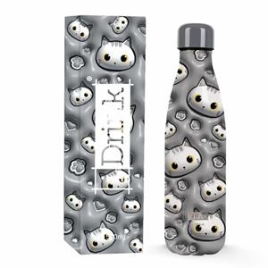 AMPOLLA TERMICA IDRINK 500ML WHITE CAT 3D | 8059037078799 | ITOID0453 | Llibreria La Gralla | Librería online de Granollers