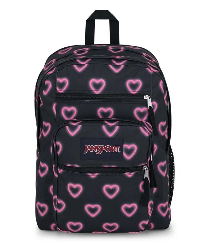 MOTXILLA JANSPORT BIG STUDENT HAPPY HEARTS BLACK | 195438968173 | EK0ABAH8O01 | Llibreria La Gralla | Llibreria online de Granollers