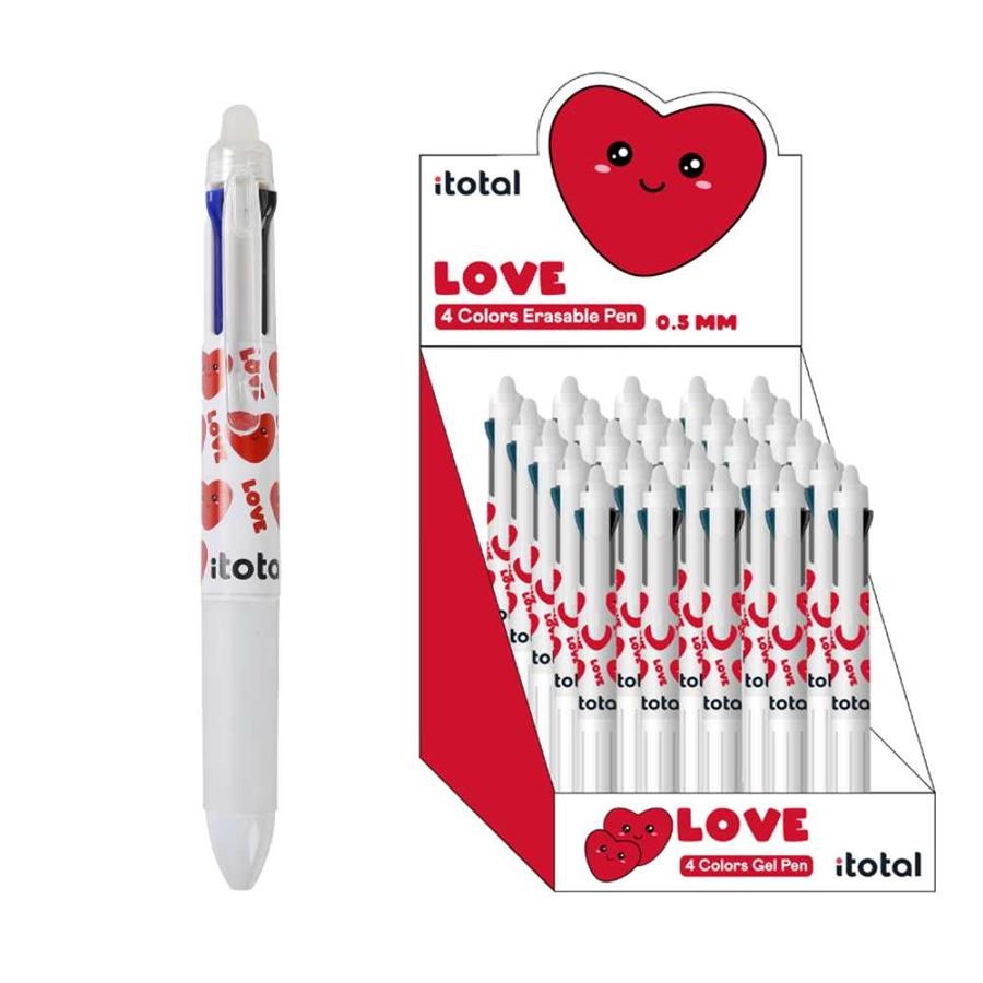 BOLIGRAF 4 COLORS ITOTAL BORRABLE FOLLOW YOUR HEART | 8059037076771 | XL1806E | Llibreria La Gralla | Llibreria online de Granollers