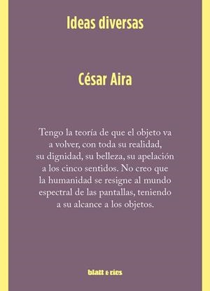 IDEAS DIVERSAS | 9788412867435 | AIRA, CÉSAR | Llibreria La Gralla | Llibreria online de Granollers