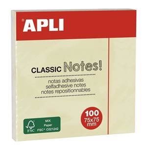 BLOC NOTES ADHESIVES GROC APLI | 8410782109754 | 10975 | Llibreria La Gralla | Librería online de Granollers