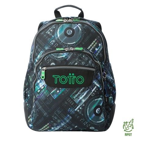 MOTXILLA TOTTO RAYOL ESTAMPADA CD NEGRA | 7704758951807 | TOTMA04ECO00224267CF | Llibreria La Gralla | Llibreria online de Granollers