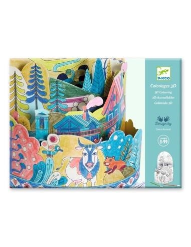 DIBUIX 3D PER COLOREJAR. A DALT DE LA MUNTANYA | 3070900087439 | DJECO | Llibreria La Gralla | Librería online de Granollers