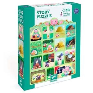 TRES PORQUETS, ELS. STORY PUZZLE 35 PECES | 3070900070516 | DJECO | Llibreria La Gralla | Librería online de Granollers