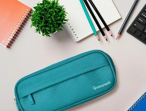 PORTATOT LIDERPAPEL 2 CREMALLERES TELA TURQUESA | 8423473091016 | 171176 | Llibreria La Gralla | Llibreria online de Granollers