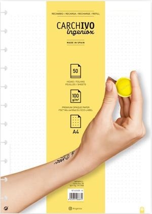 RECANVI INGENIOX CARCHIVO A4 PUNTS 50 FULLS | 8422951066874 | 66104305 | Llibreria La Gralla | Librería online de Granollers