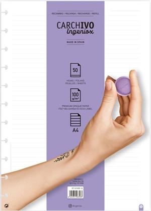 RECANVI INGENIOX CARCHIVO A4 RATLLES 50 FULLS | 8422951063583 | 66104005 | Llibreria La Gralla | Librería online de Granollers