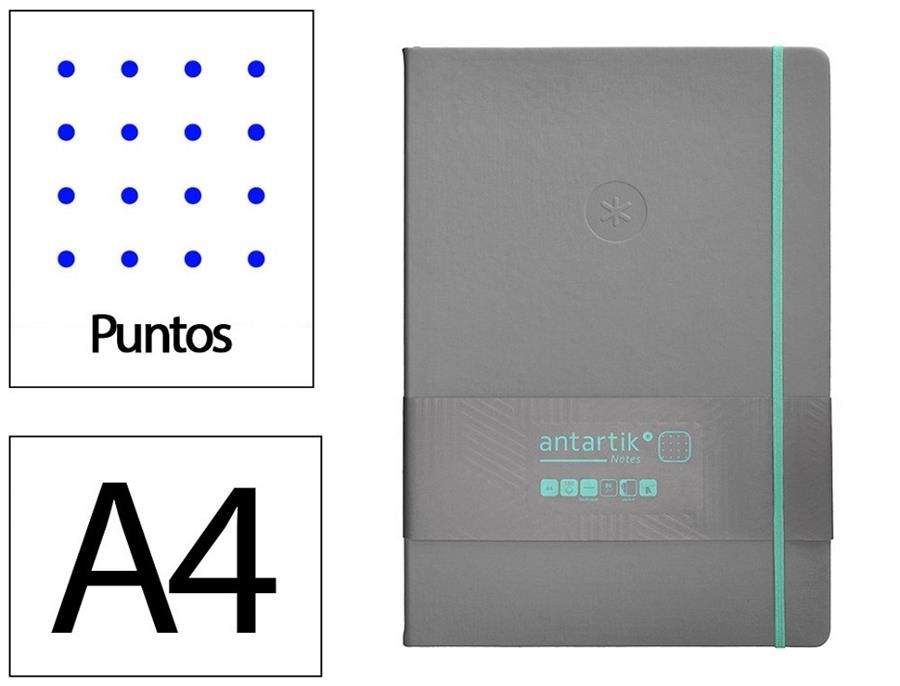 LLIBRETA A4 ANTARTIK PUNTS TD 100F 80 GR GRIS TURQUESA | 8423473079564 | 170077 | Llibreria La Gralla | Librería online de Granollers