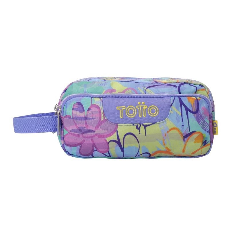 PORTATOT TOTTO 3 COSSOS FLORS LILA BLAU | 7704758117616 | AC52ECO009-2516Z-5Q8 | Llibreria La Gralla | Librería online de Granollers