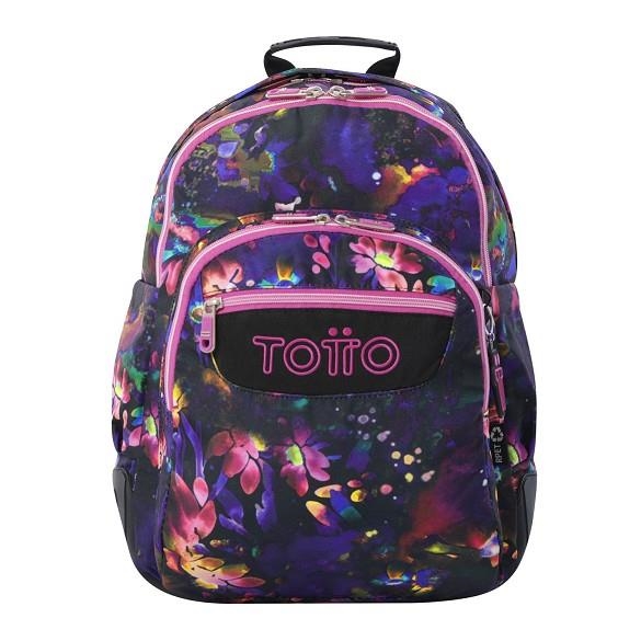 MOTXILLA TOTTO RAYOL FLORS NEGRE | 7704758345743 | MA04ECO002-2516N-5Q5 | Llibreria La Gralla | Llibreria online de Granollers
