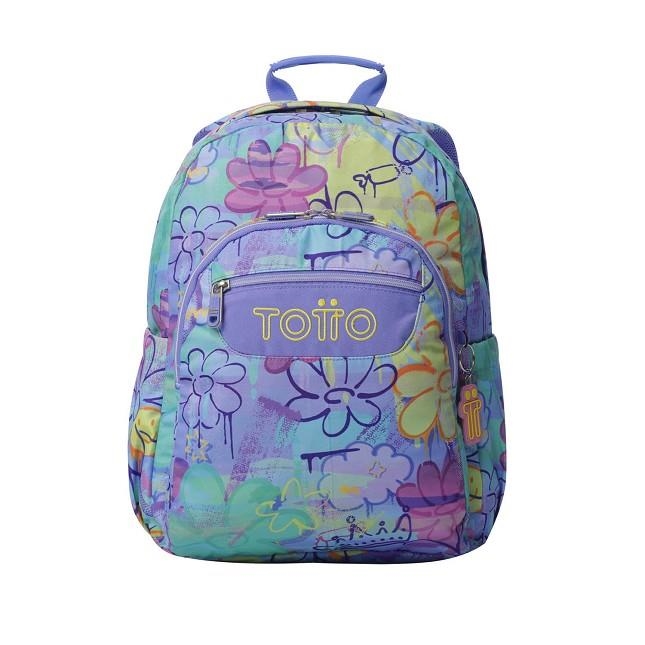 MOTXILLA TOTTO ACUARELES FLORS LILA | 7704758918121 | MA04ECO021-2516N-5Q8 | Llibreria La Gralla | Llibreria online de Granollers