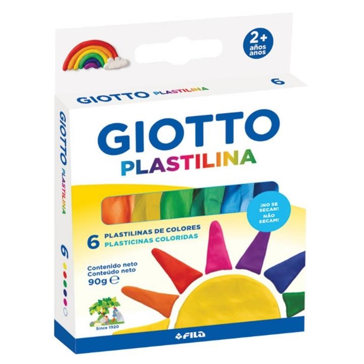 PLASTILINA GIOTTO 6 COLORS 90GR. | 8000144009787 | F500100 | Llibreria La Gralla | Librería online de Granollers